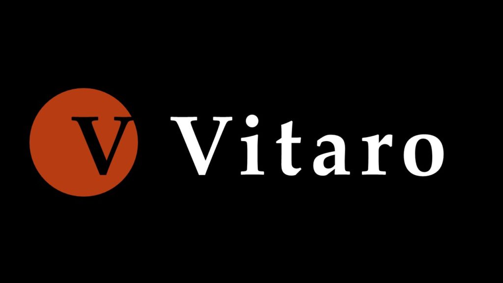 Vitaroロゴ 文字入り 白黒反転