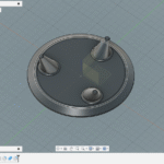 3本足の台の3Dモデルが映っているCADの画面